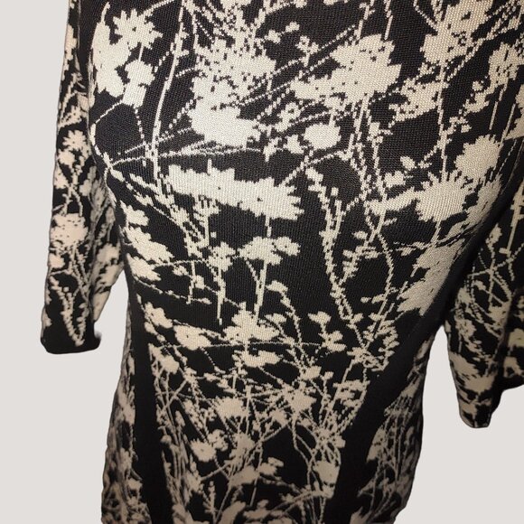 Taylor Size Large Womens Floral Print Black  White Dress Large Rayon Polyester - Picture 12 of 14